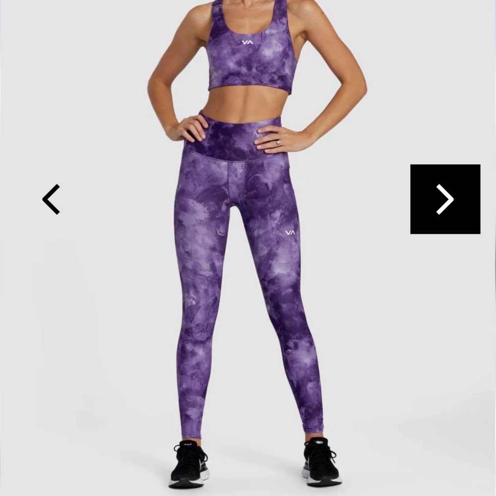RVCA VA Essential Workout Legging - Grape Tie Dye, XS
